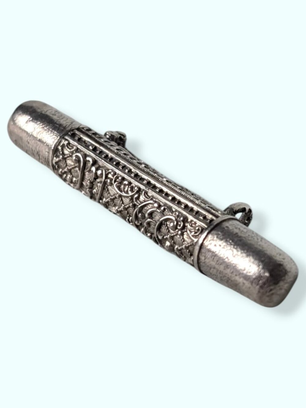 Antique 1867 Austro-Hungarian 800 Wearable Silver Needle Case Brooch